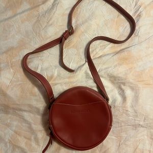 Portland Leather Company “Almost Perfect” Circle Small Crossbody in Dusty Rose
